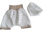 Atelier MiaMia short pants muslin Buxe Gr. 46-110 also as a set with hat and scarf beige stars 5