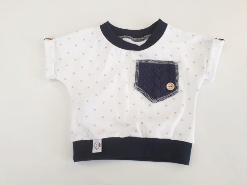 Atelier MiaMia - hoodie sweater little gray stars 264 baby child from 44-122 short or long sleeve designer limited !!