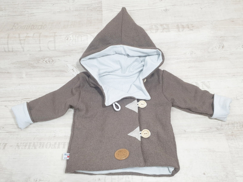 Atelier MiaMia - Walk - hooded jacket baby child size 50-140 jacket limited !! Walk Jacket Gray - Mud J33