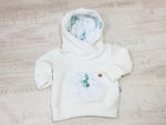 Atelier MiaMia - Hoodie baby child from 44-122 short or long sleeve waffle jersey eucalyptus